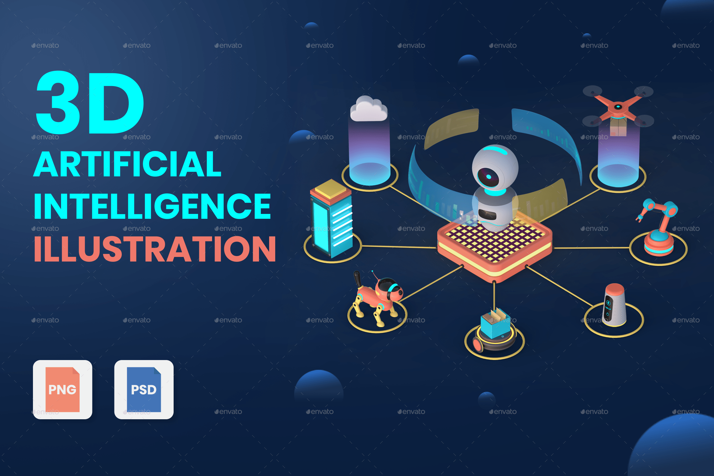 3D Artificial Intelligence Illustrations by Krafted GraphicRiver
